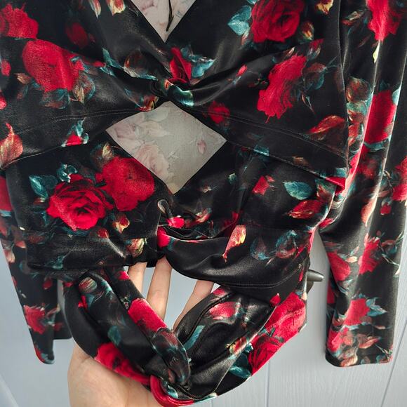 Autumn Adeigbo Rose Cutout Top Size 14 – Velvet, Romantic, New Without Tags - Picture 6 of 7